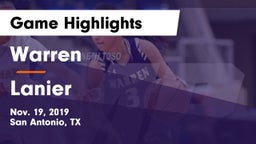 Warren  vs Lanier  Game Highlights - Nov. 19, 2019