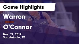 Warren  vs O'Connor  Game Highlights - Nov. 22, 2019
