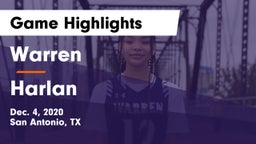 Warren  vs Harlan  Game Highlights - Dec. 4, 2020