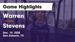Warren  vs Stevens  Game Highlights - Dec. 19, 2020