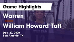 Warren  vs William Howard Taft  Game Highlights - Dec. 22, 2020