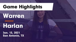 Warren  vs Harlan  Game Highlights - Jan. 13, 2021