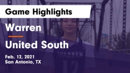 Warren  vs United South Game Highlights - Feb. 12, 2021