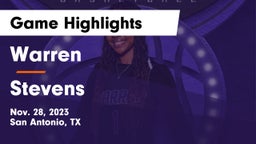 Warren  vs Stevens  Game Highlights - Nov. 28, 2023