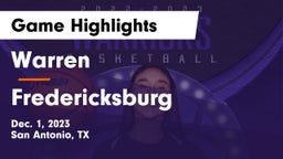 Warren  vs Fredericksburg  Game Highlights - Dec. 1, 2023