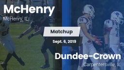 Matchup: McHenry  vs. Dundee-Crown  2019