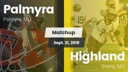 Matchup: Palmyra  vs. Highland  2018