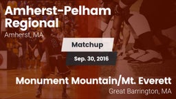 Matchup: Amherst-Pelham Regio vs. Monument Mountain/Mt. Everett  2016