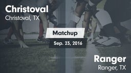 Matchup: Christoval vs. Ranger  2016