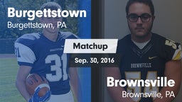 Matchup: Burgettstown vs. Brownsville  2016