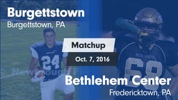 Matchup: Burgettstown vs. Bethlehem Center  2016