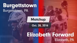 Matchup: Burgettstown vs. Elizabeth Forward  2016