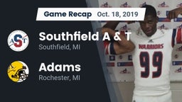 Recap: Southfield A & T vs. Adams  2019