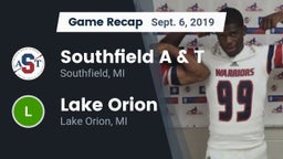 Recap: Southfield A & T vs. Lake Orion  2019
