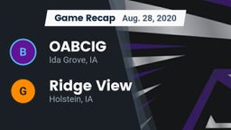 Recap: OABCIG  vs. Ridge View  2020