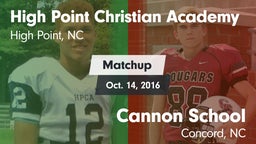 Matchup: High Point Christian vs. Cannon School 2016
