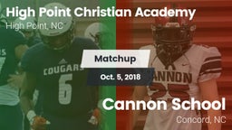 Matchup: High Point Christian vs. Cannon School 2018