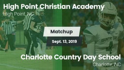 Matchup: High Point Christian vs. Charlotte Country Day School 2019