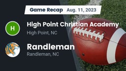 Recap: High Point Christian Academy  vs. Randleman  2023