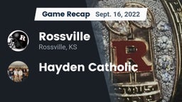 Recap: Rossville  vs. Hayden Catholic  2022