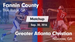 Matchup: Fannin County vs. Greater Atlanta Christian  2016