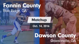 Matchup: Fannin County vs. Dawson County  2016