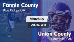 Matchup: Fannin County vs. Union County  2016
