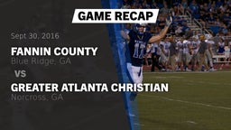 Recap: Fannin County  vs. Greater Atlanta Christian  2016