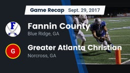 Recap: Fannin County  vs. Greater Atlanta Christian  2017