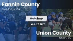Matchup: Fannin County vs. Union County  2017