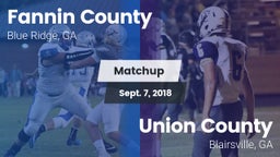 Matchup: Fannin County vs. Union County  2018