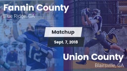 Matchup: Fannin County vs. Union County  2018
