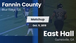 Matchup: Fannin County vs. East Hall  2019