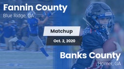 Matchup: Fannin County vs. Banks County  2020