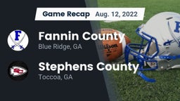 Recap: Fannin County  vs. Stephens County  2022