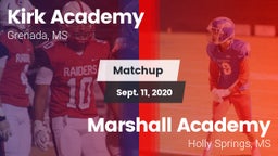 Matchup: Kirk Academy vs. Marshall Academy  2020