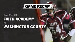 Recap: Faith Academy  vs. Washington County  2015
