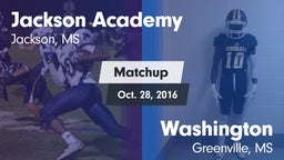 Matchup: Jackson Academy vs. Washington  2016