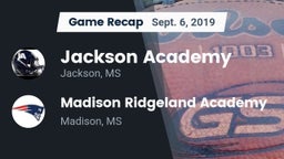 Recap: Jackson Academy  vs. Madison Ridgeland Academy 2019