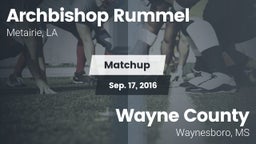 Matchup: Archbishop Rummel vs. Wayne County  2016