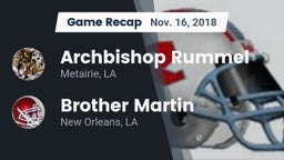 Recap: Archbishop Rummel  vs. Brother Martin  2018