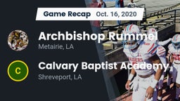 Recap: Archbishop Rummel  vs. Calvary Baptist Academy  2020