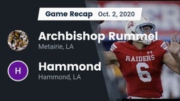 Recap: Archbishop Rummel  vs. Hammond  2020