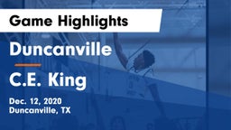 Duncanville  vs C.E. King  Game Highlights - Dec. 12, 2020