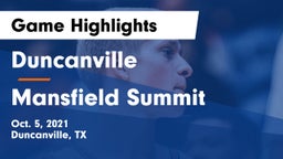 Duncanville  vs Mansfield Summit  Game Highlights - Oct. 5, 2021