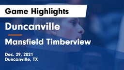 Duncanville  vs Mansfield Timberview  Game Highlights - Dec. 29, 2021