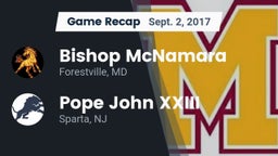 Recap: Bishop McNamara  vs. Pope John XXIII  2017