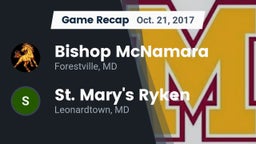 Recap: Bishop McNamara  vs. St. Mary's Ryken  2017