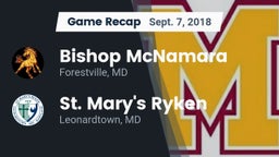 Recap: Bishop McNamara  vs. St. Mary's Ryken  2018