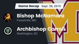Recap: Bishop McNamara  vs. Archbishop Carroll  2019